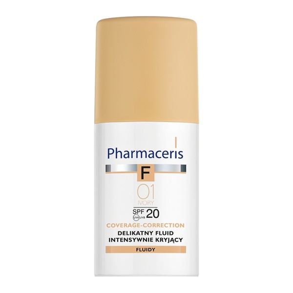 Pharmaceris Pharmaceris F, delikatny fluid intensywnie kryjący, Ivory 01, SPF 20, 30 ml