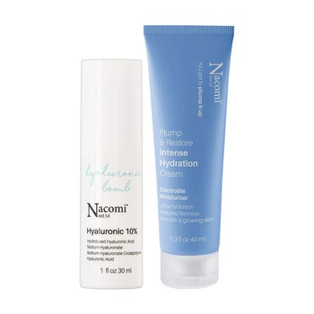 Zestaw Nacomi Next LVL, serum Kwas Hialuronowy 10%, 30 ml + Plump & Restore, krem intensywnie nawilżający do twarzy z elektrolitami, 40 ml