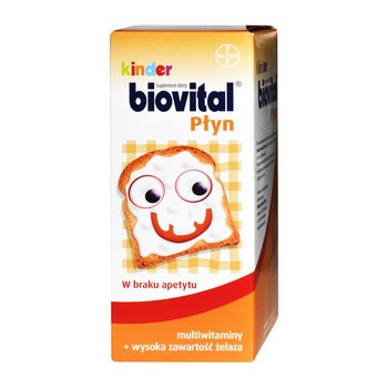 Kinder Biovital, multiwitaminy + wysoka zawartość żelaza, płyn, 650 ml