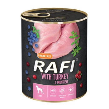 Rafi with Turkey, mokra karma z indykiem dla psów, puszka, 800 g