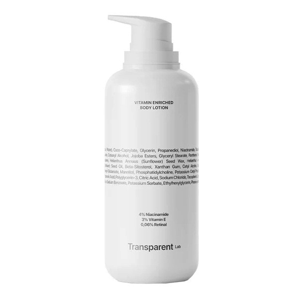 Transparent Lab Transparent Lab Vitamin Enriched Body Lotion, witaminowy krem do ciała, 400 ml — Składniki i ocena