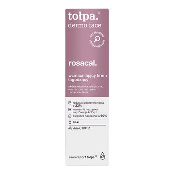 Tołpa Dermo Face Rosacal, wzmacniający krem łagodzący, lekki, na dzień, SPF 10, 40 ml