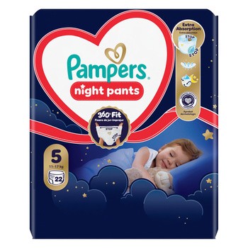 Pampers Night Pants 5 (12-17 kg), pieluchomajtki jednorazowe na noc, 22 szt.