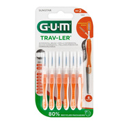 Gum Trav-Ler, szczoteczka międzyzębowa, 0,9 mm, pomarańczowa, 6 szt