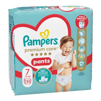 Pampers Premium Care Pants 7 (15+ kg), pieluchomajtki, 27 szt.
