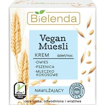 Bielenda, Vegan Muesli, Pszenica + Owies + Mleczko Kokosowe, krem nawilżający, 50 ml