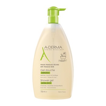 Aderma Surgras, żel pod prysznic, ultra bogata konsystencja, 750 ml