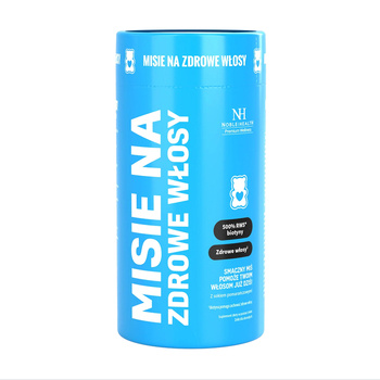 Noble Health Misie na zdrowe włosy, żelki, smak pomarańczowy, 300 g