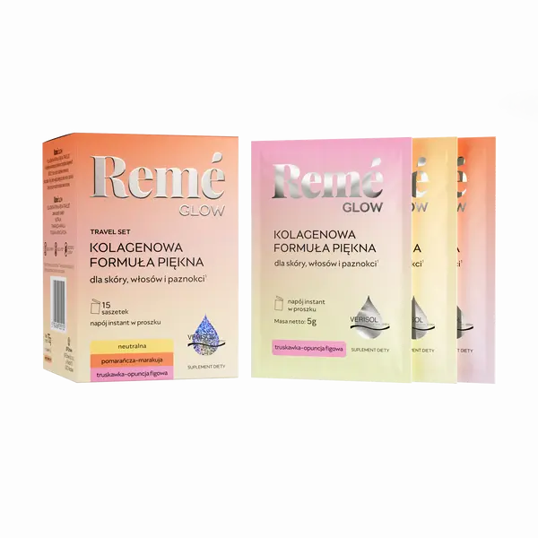 Коллаген Reme Glow Travel Set, пептиды Verisol 2500 мг, для кожи, волос и ногтей, разные вкусы, 15 саше — фото 2
