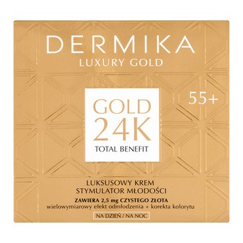 Dermika Luxury Gold, luksusowy krem stymulator młodości 55+, 50 ml