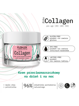 Flos-Lek fitoCollagen pro age, krem przeciwzmarszczkowy z fitokolagenem na dzień i na noc, 50 ml