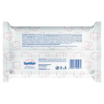 Bambino, chusteczki wodne hipoalergiczne 3w1, 57 szt.