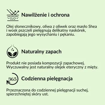 Sylveco, miętowa pomadka z peelingiem z betuliną, 4,6 g