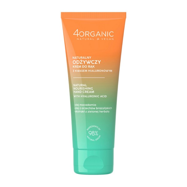 4Organic, Handcreme, natürlich pflegend mit Hyaluronsäure, 75 ml