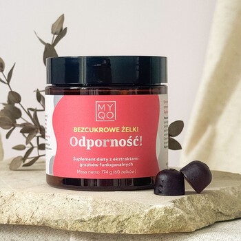 MYQO Bezcukrowe żelki Odporność!, żelki z ekstraktami z grzybów, 60 szt.