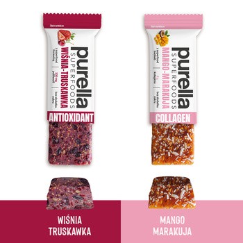 Purella Superfoods, baton antioxidant wiśnia-truskawka, 40 g