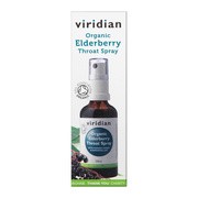 Viridian, Ekologiczny Spray do gardła, czarny bez, miód manuka i prawoślaz, 50 ml