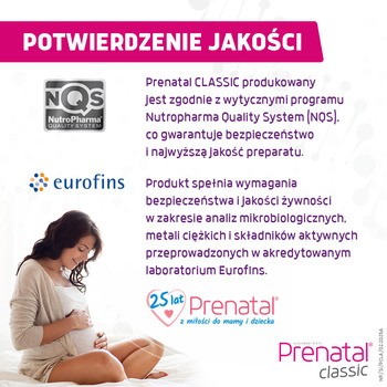 Prenatal Classic, witaminy dla kobiet w ciąży (od 13. tygodnia) i karmiących piersią, kapsułki, 90 szt.