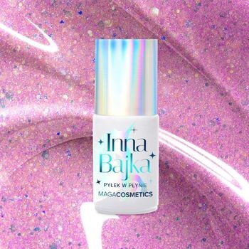 Maga Cosmetics Inna Bajka, lakier hybrydowy z pyłkiem, 863 pink galaxy, 6 ml