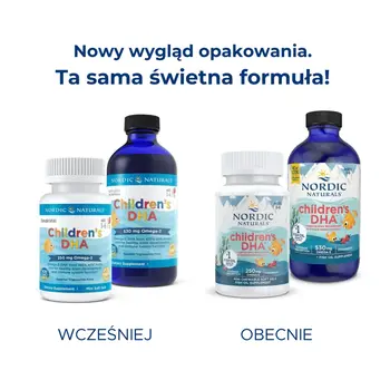 Nordic Naturals, Children's DHA 250 mg Omega-3, smak truskawkowy, kapsułki, 90 szt.