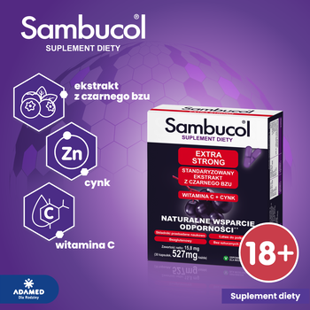 Sambucol Extra Strong, kapsułki dla dorosłych, 30 szt.