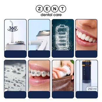 Zent Stream+, bezprzewodowy irygator do zębów, biały, 1 szt.