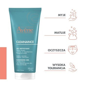 Zestaw Avene Eau Thermale żel oczyszczający Cleanance 200 ml + krem łagodzący Hydra 40 ml