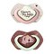 Canpol Babies, smoczek silikonowy symetryczny, light touch, Sleepy Koala, pink, 0-6 m, 2 szt.