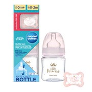 Canpol Babies, zestaw startowy butelka 120 ml + smoczek mini girl