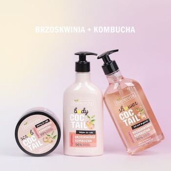 Bielenda Body Coctail, wygładzający balsam do ciała, brzoskwinia + kambucha, 400 ml