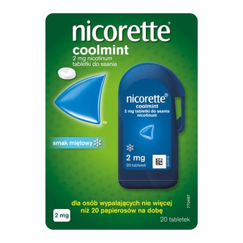 Nicorette Coolmint, 2 mg, tabletki do ssania, 20 szt.