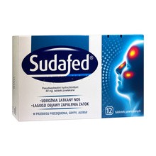 Sudafed, 60 mg, tabletki powlekane, 12 szt.
