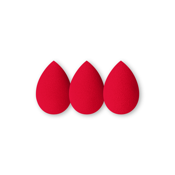 Ibra Makeup Blender Sponge, gąbeczki do makijażu, czerwone, 3 szt.