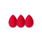 Ibra Makeup Blender Sponge, gąbeczki do makijażu, czerwone, 3 szt.
