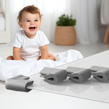 Sipo, piankowe zabezpieczenia narożników szklanych mebli, 4 szt.