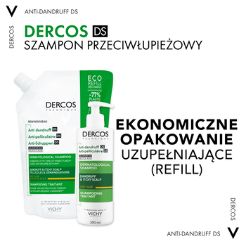 Vichy Dercos DS, szampon przeciwłupieżowy, włosy suche, opakowanie uzupełniające, 500 ml