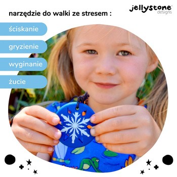 Jellystone Designs, gryzak terapeutyczny Granatowy Płatek Śniegu, 1 szt.