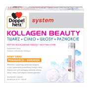 Doppelherz system Kollagen Beauty, ampułki z płynem, smak pomarańcza i marakuja, 25 ml x 30 szt.