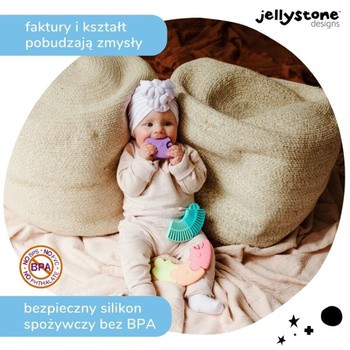 Jellystone Designs, silikonowe puzzle sensoryczne dla niemowlaka, pastelowe kółko, 6 szt.