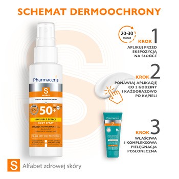 Pharmaceris S invisible Effect Body Spray, emulsja ochronna do ciała SPF 50+ dla dorosłych i dzieci, 150 ml