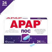 Apap Noc, 500 mg + 25 mg, tabletki powlekane, 24 szt.
