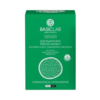 BasicLab Micellis, Enzymatyczny peeling myjący do skóry tłustej, trądzikowej i wrażliwej ,35 g