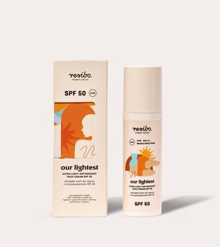 Resibo Our Lightest, ultralekki krem do twarzy z antyoksydantami SPF 50, 50 ml