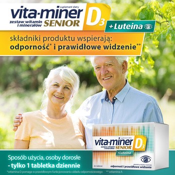 Vita-Miner Senior D3 + Luteina, tabletki, 60 szt.