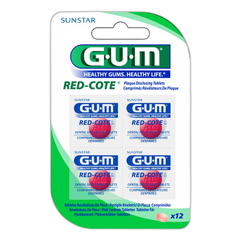 Sunstar Gum Red-Cote, tabletki wybarwiające płytkę nazębną, 12 szt.