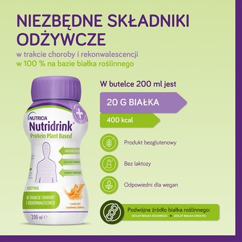 Nutridrink Protein Plant Based, płyn o smaku dyni z marchewką i imbirem, 4 x 200 ml