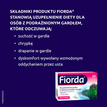 Fiorda, pastylki do ssania, smak malinowy, 30 szt.