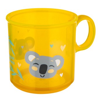 Canpol Babies, kubek antypoślizgowy z uchem Exotic Animals, 170 ml, żółty, 1 szt.