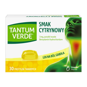 Tantum Verde smak cytrynowy, 3 mg, pastylki twarde, 30 szt.