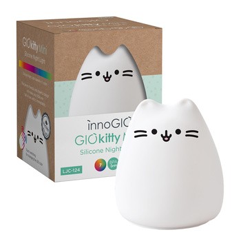 InnoGio, Silikonowa lampka nocna dla dzieci kotek Kitty Mini LJC-124, 1 szt.